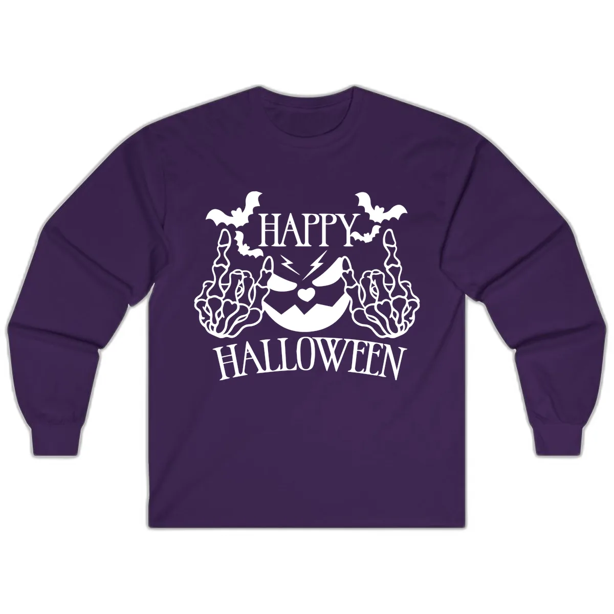Spooky Skeleton Hands Halloween Long Sleeve in Purple