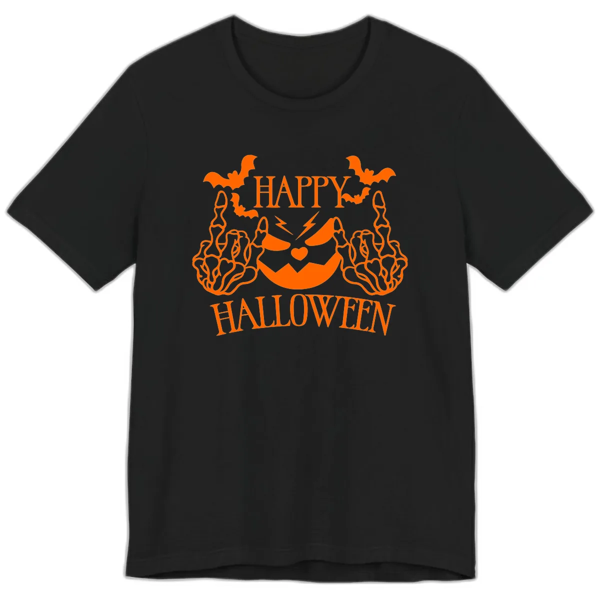 Spooky Skeleton Hands Halloween Premium T-Shirt in Black