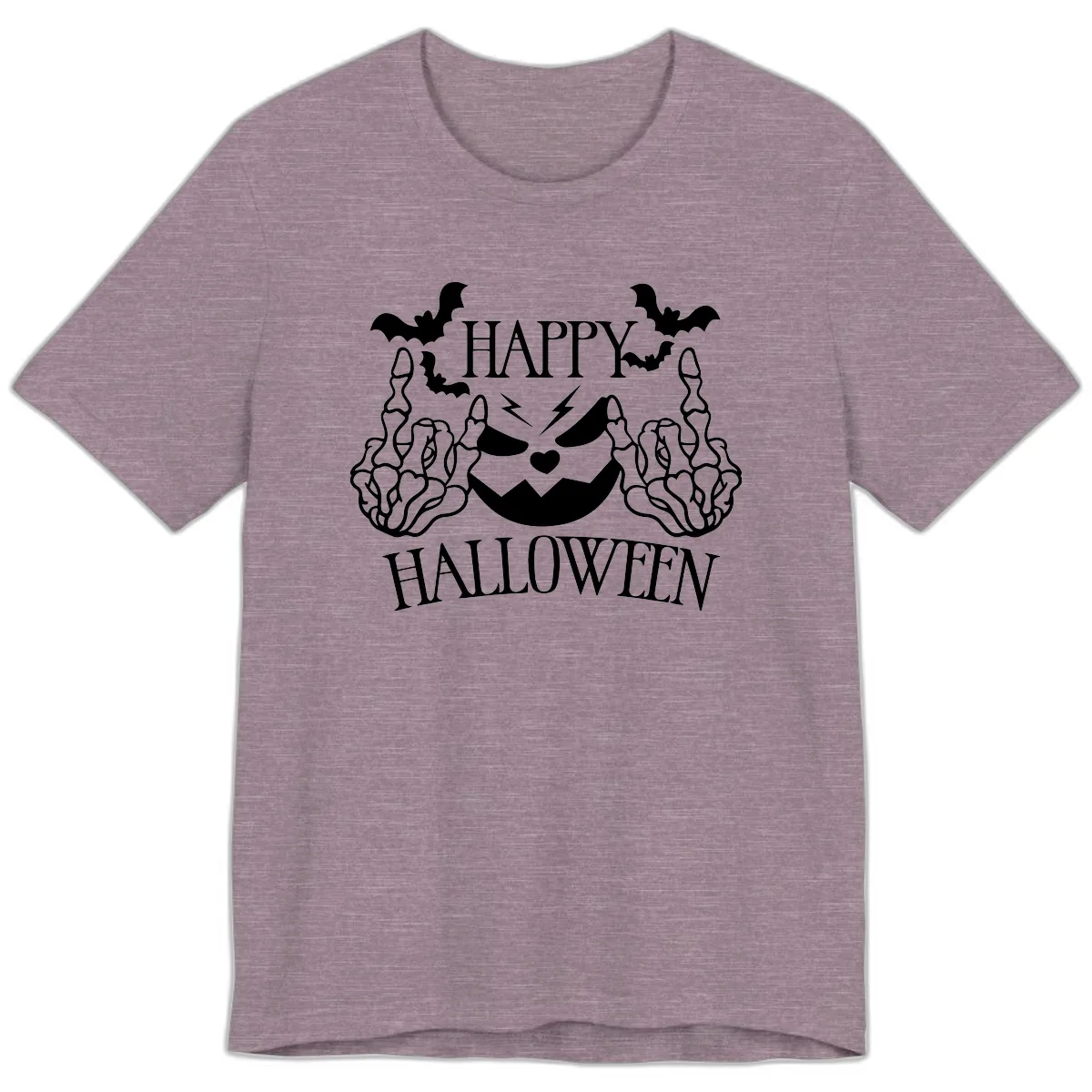 Spooky Skeleton Hands Halloween Premium T-Shirt in Heather Purple