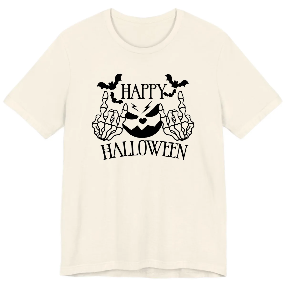 Spooky Skeleton Hands Halloween Premium T-Shirt in Natural