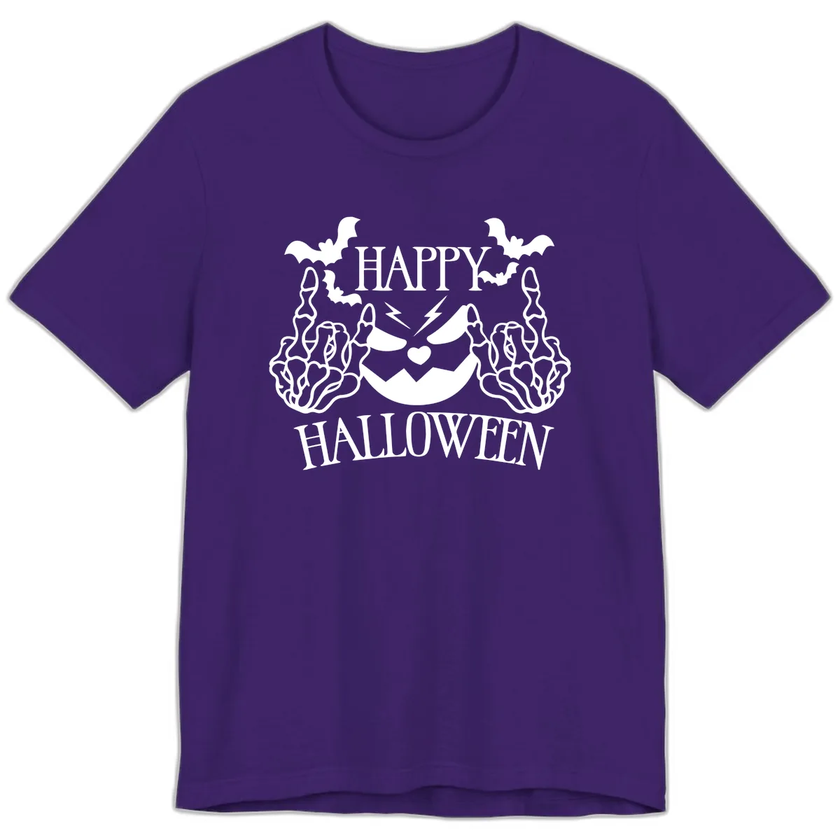 Spooky Skeleton Hands Halloween Premium T-Shirt in Team Purple