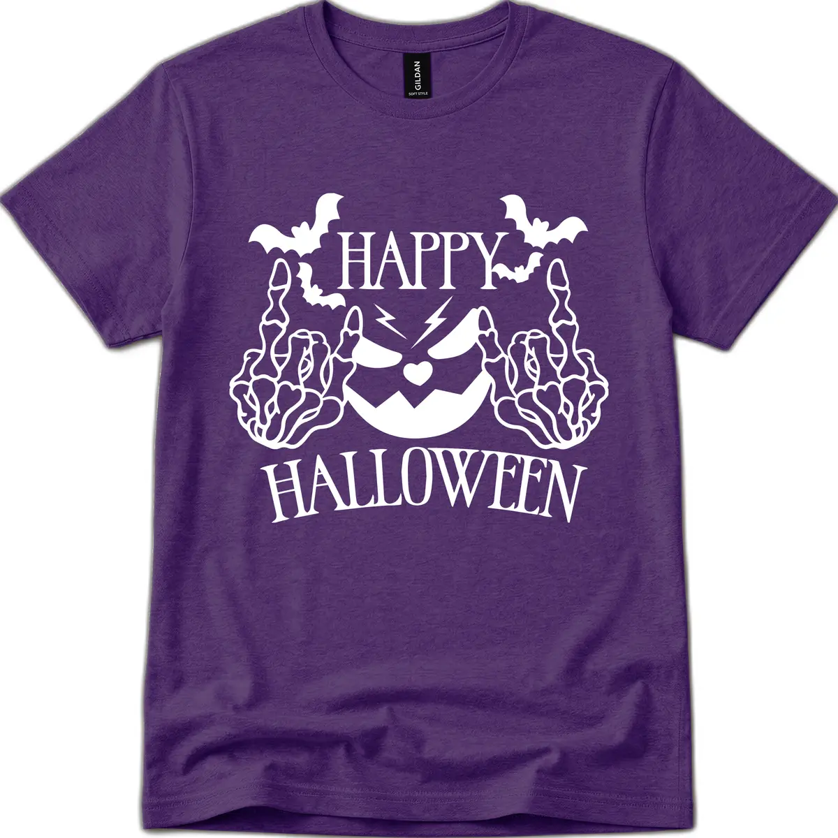Spooky Skeleton Hands Halloween T-Shirt in Purple