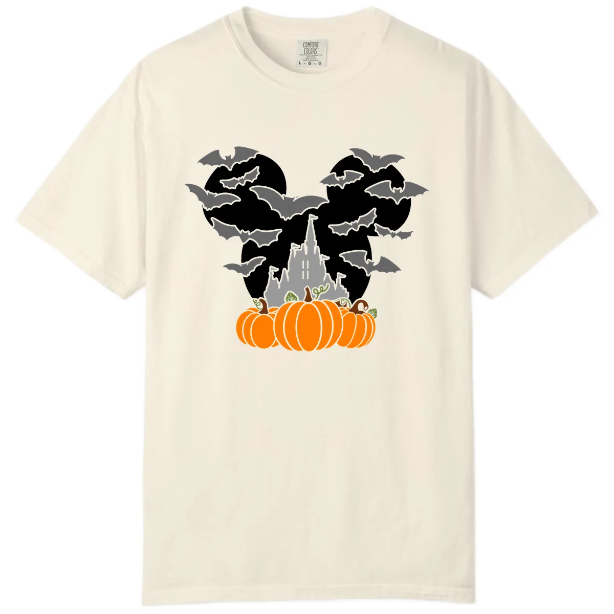 Spooky Haunted Castle Halloween Design Comfort Color in Ivory