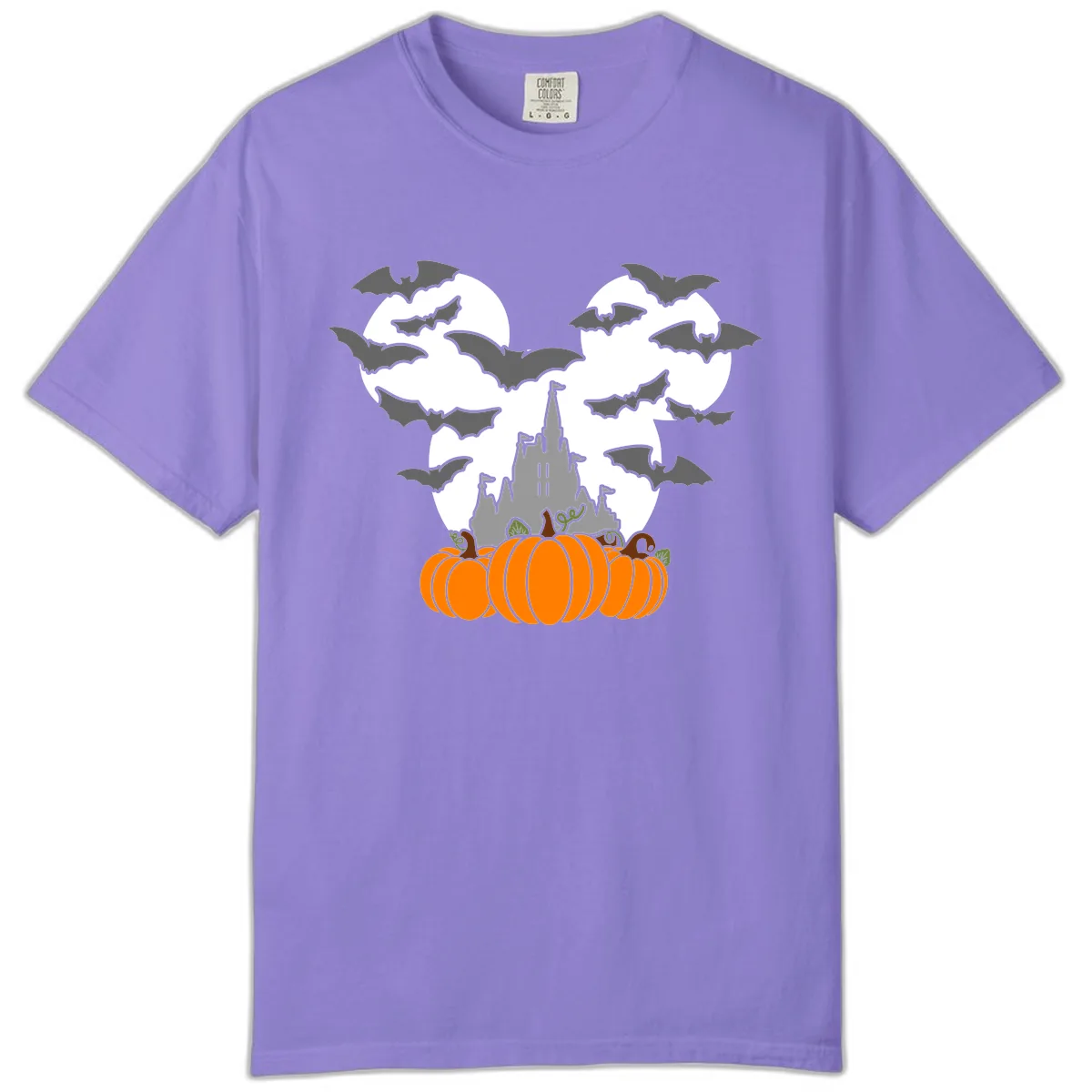 Spooky Haunted Castle Halloween Design Comfort Color in Violet