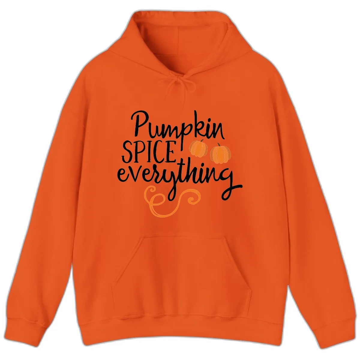 Pumpkin Spice Everything Typography Design Hoodie in Orange