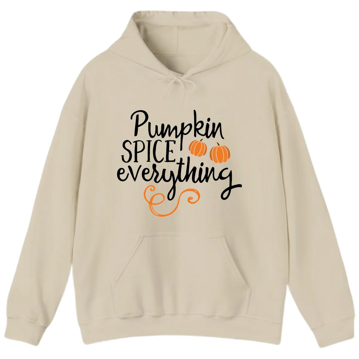 Pumpkin Spice Everything Typography Design Hoodie in Sand
