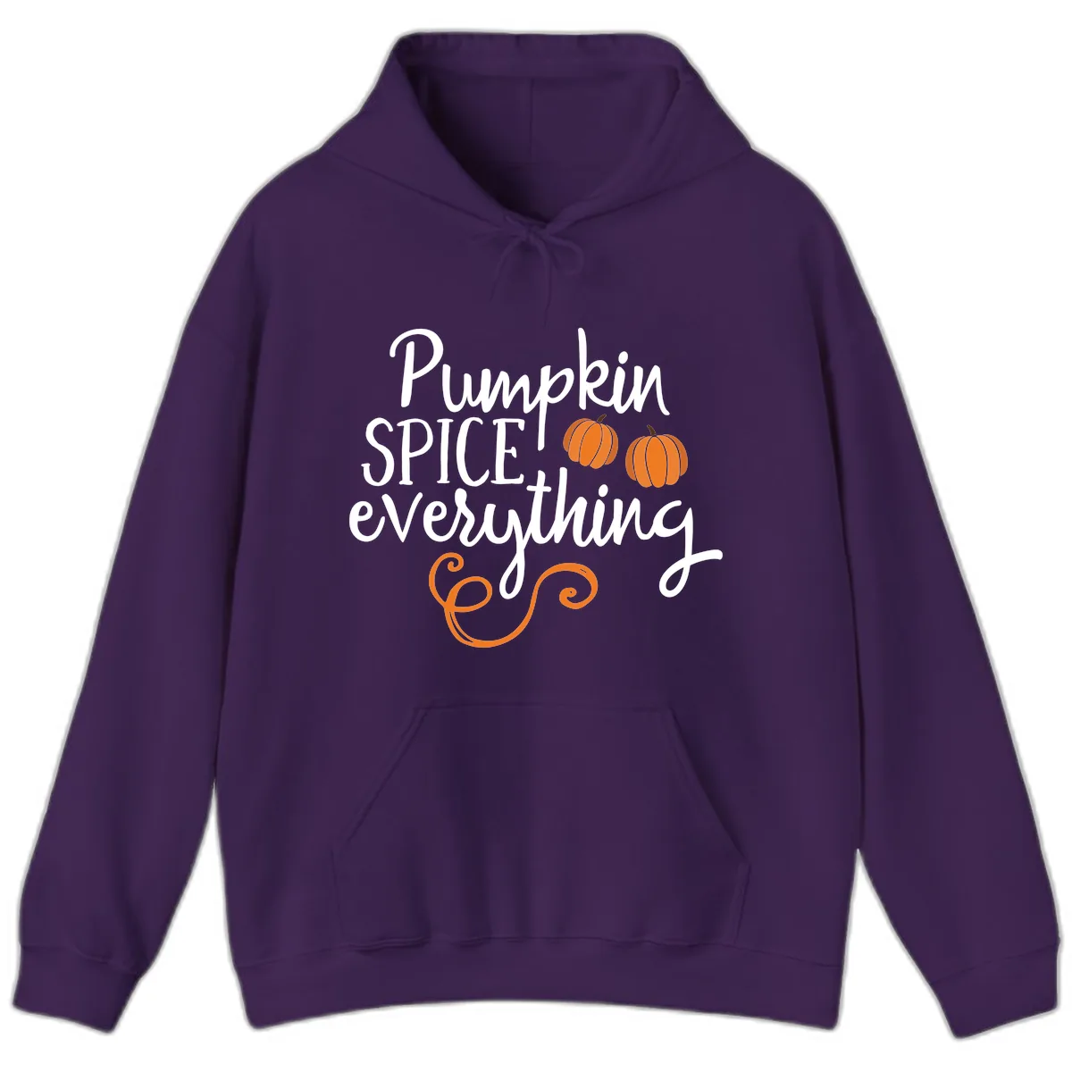 Pumpkin Spice Everything Typography Design Hoodie in Purple