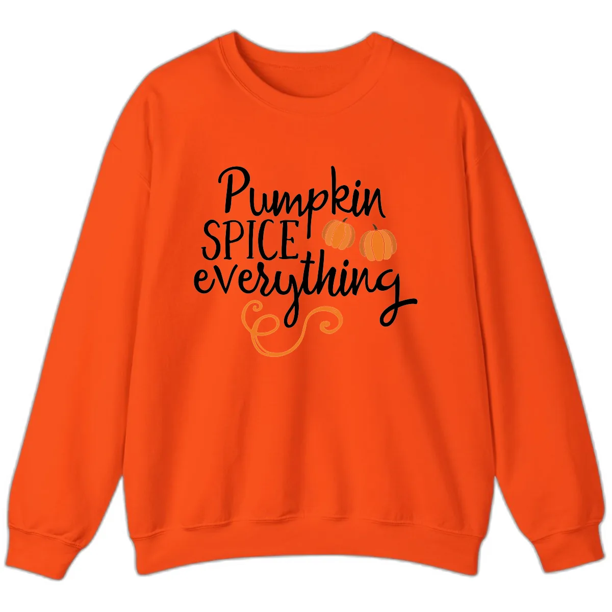 Pumpkin Spice Everything Typography Design Sweatshirt in Orange