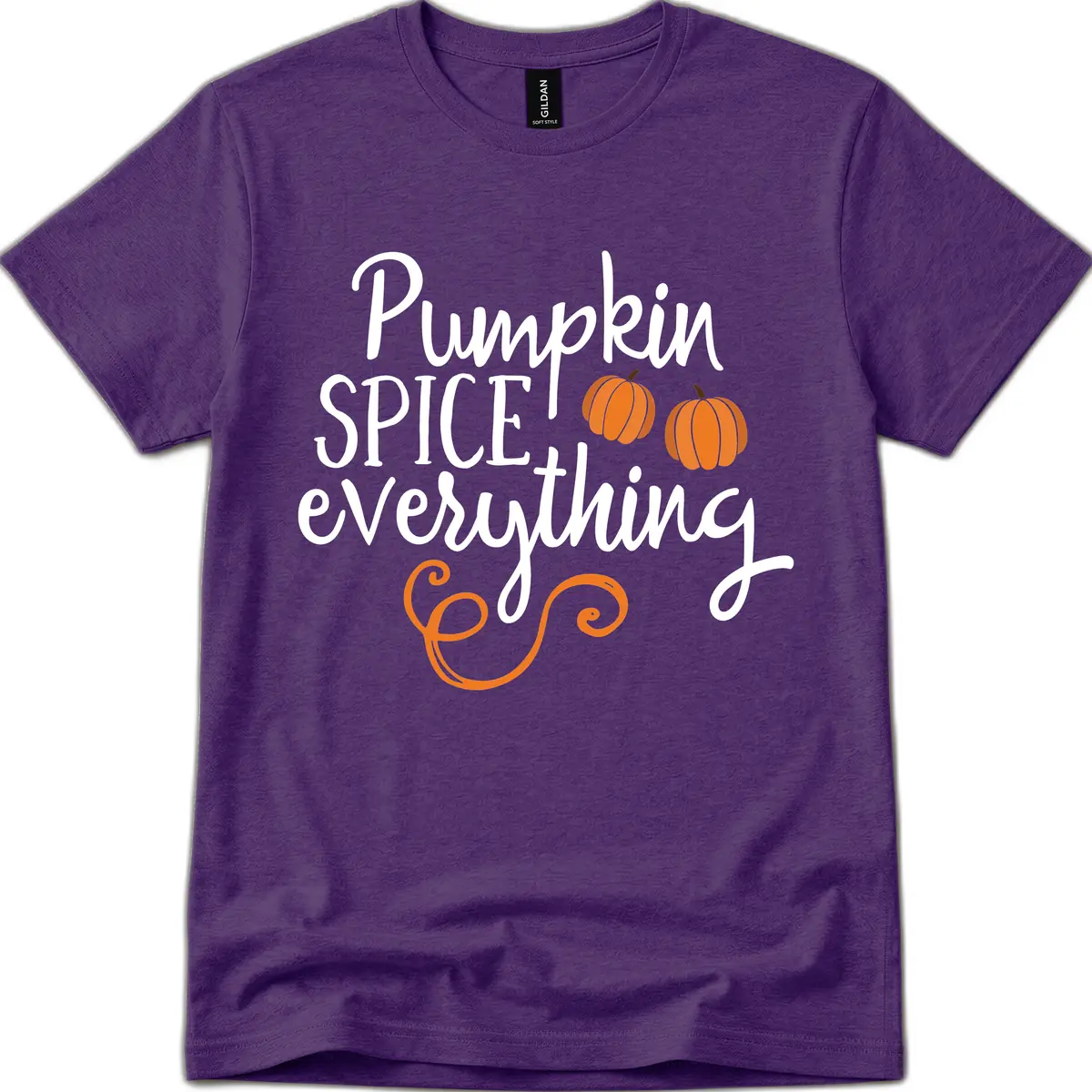 Pumpkin Spice Everything Typography Design T-Shirt in Purple