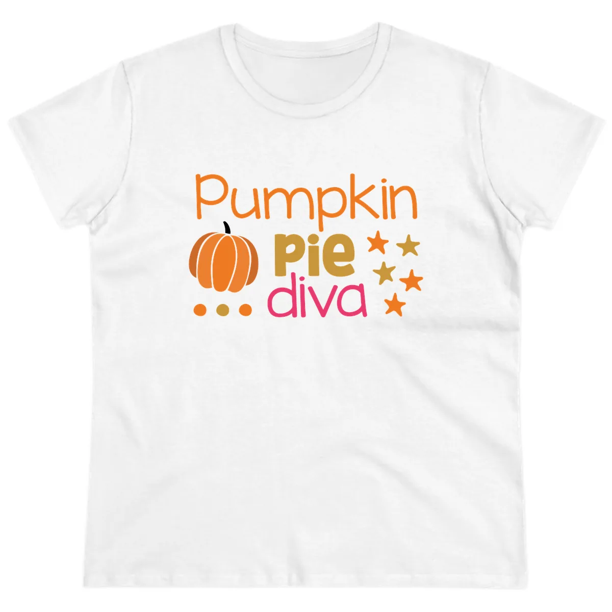 Pumpkin Pie Diva Ladies Tee in White
