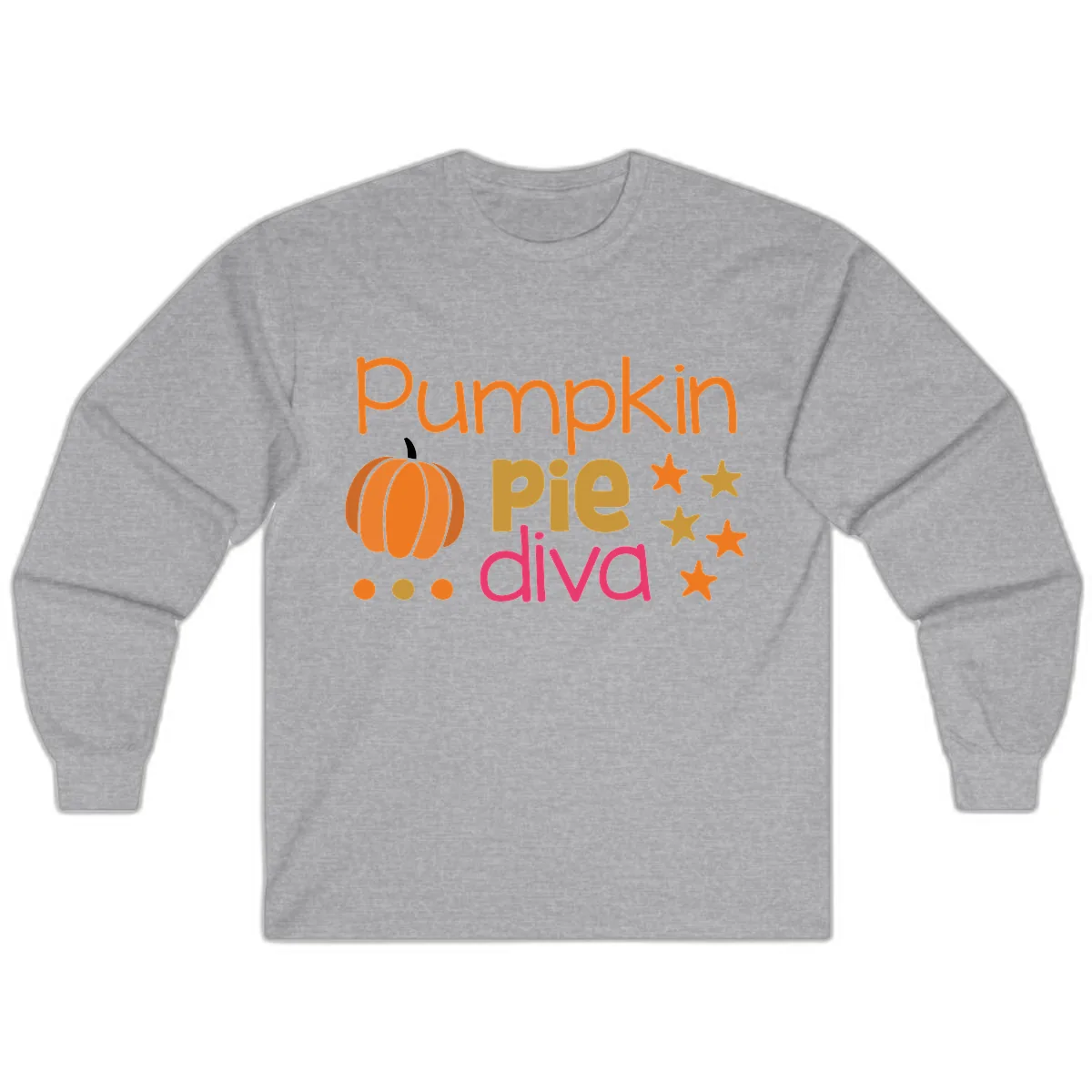 Pumpkin Pie Diva Long Sleeve in Sport Grey