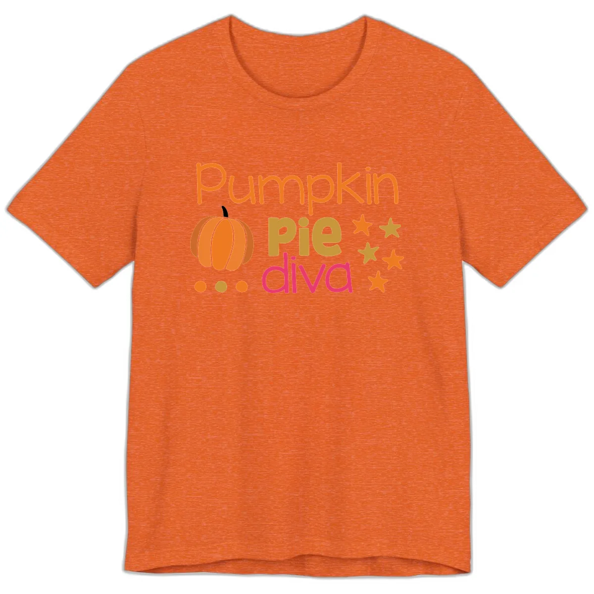 Pumpkin Pie Diva Premium T-Shirt in Heather Orange