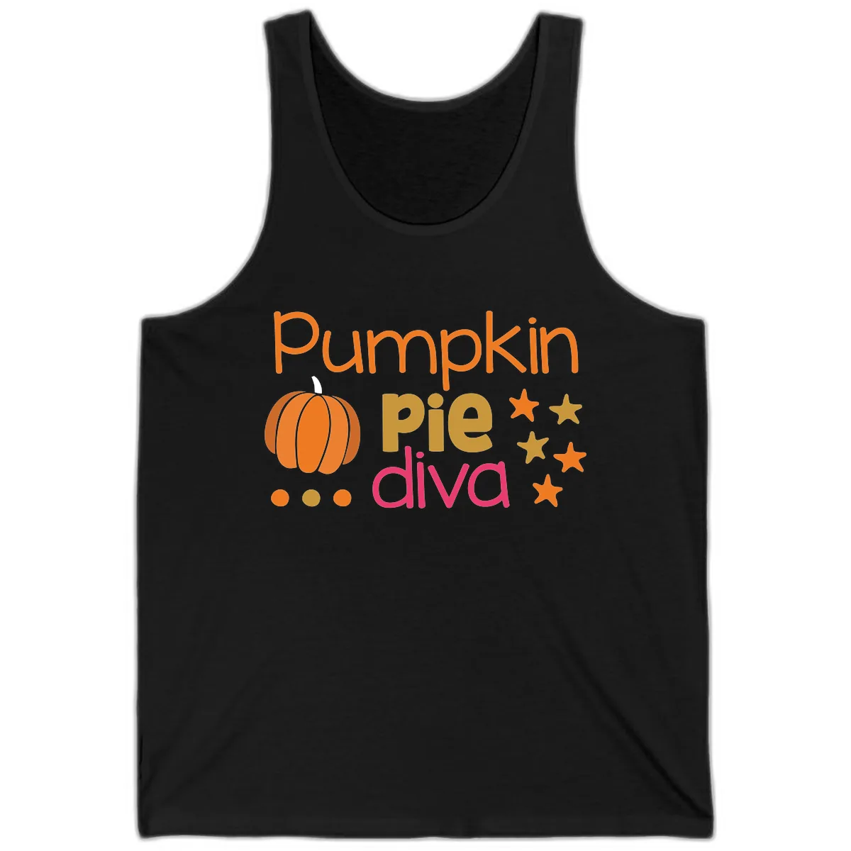 Pumpkin Pie Diva Tank in Black
