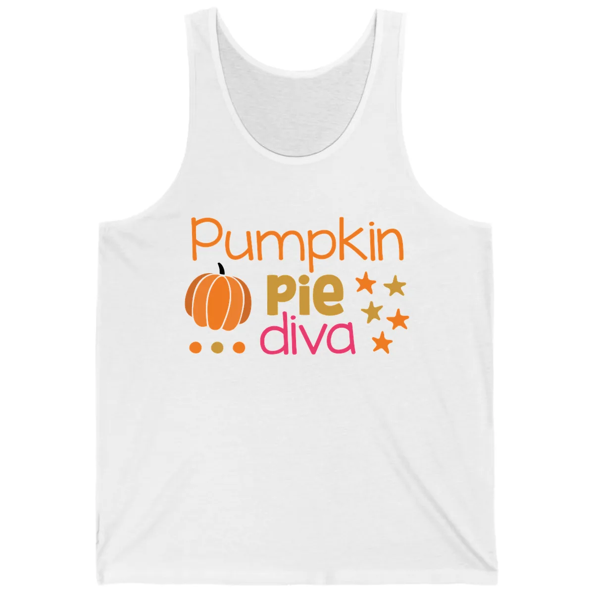 Pumpkin Pie Diva Tank in White