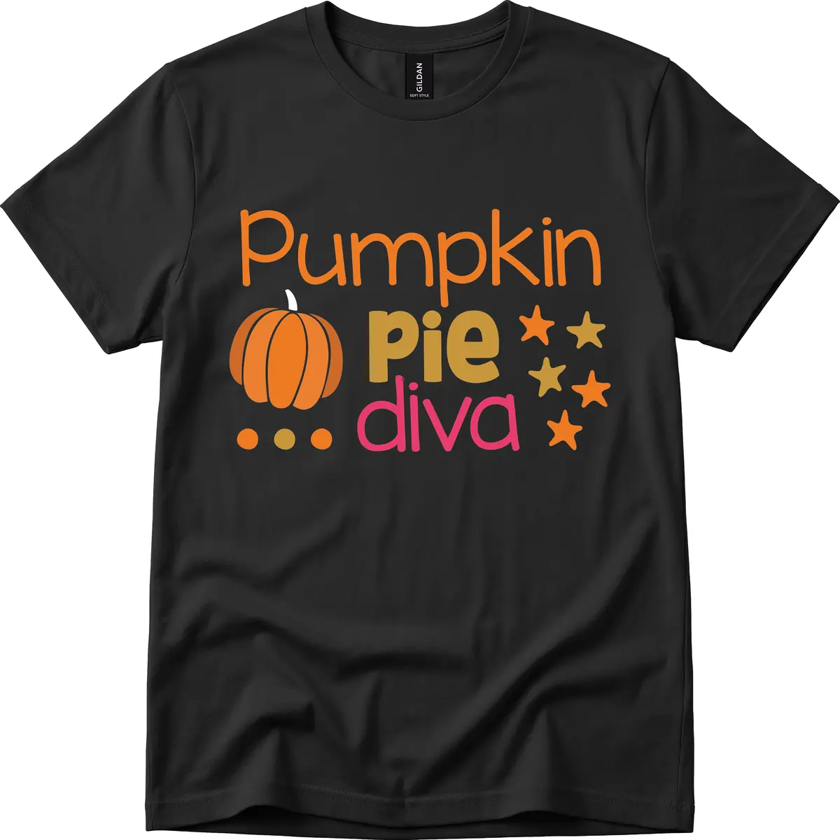 Pumpkin Pie Diva T-Shirt in Black
