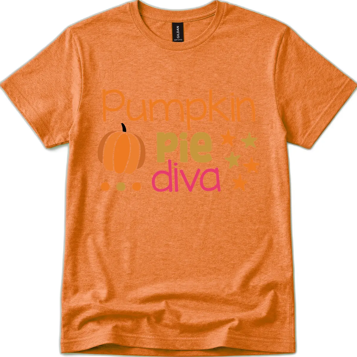 Pumpkin Pie Diva T-Shirt in Heather Orange