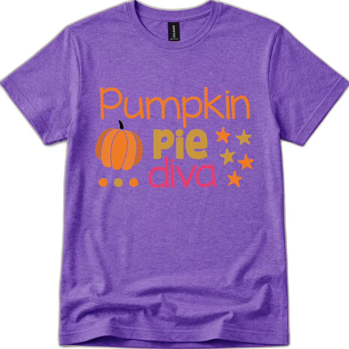Pumpkin Pie Diva T-Shirt in Heather Purple