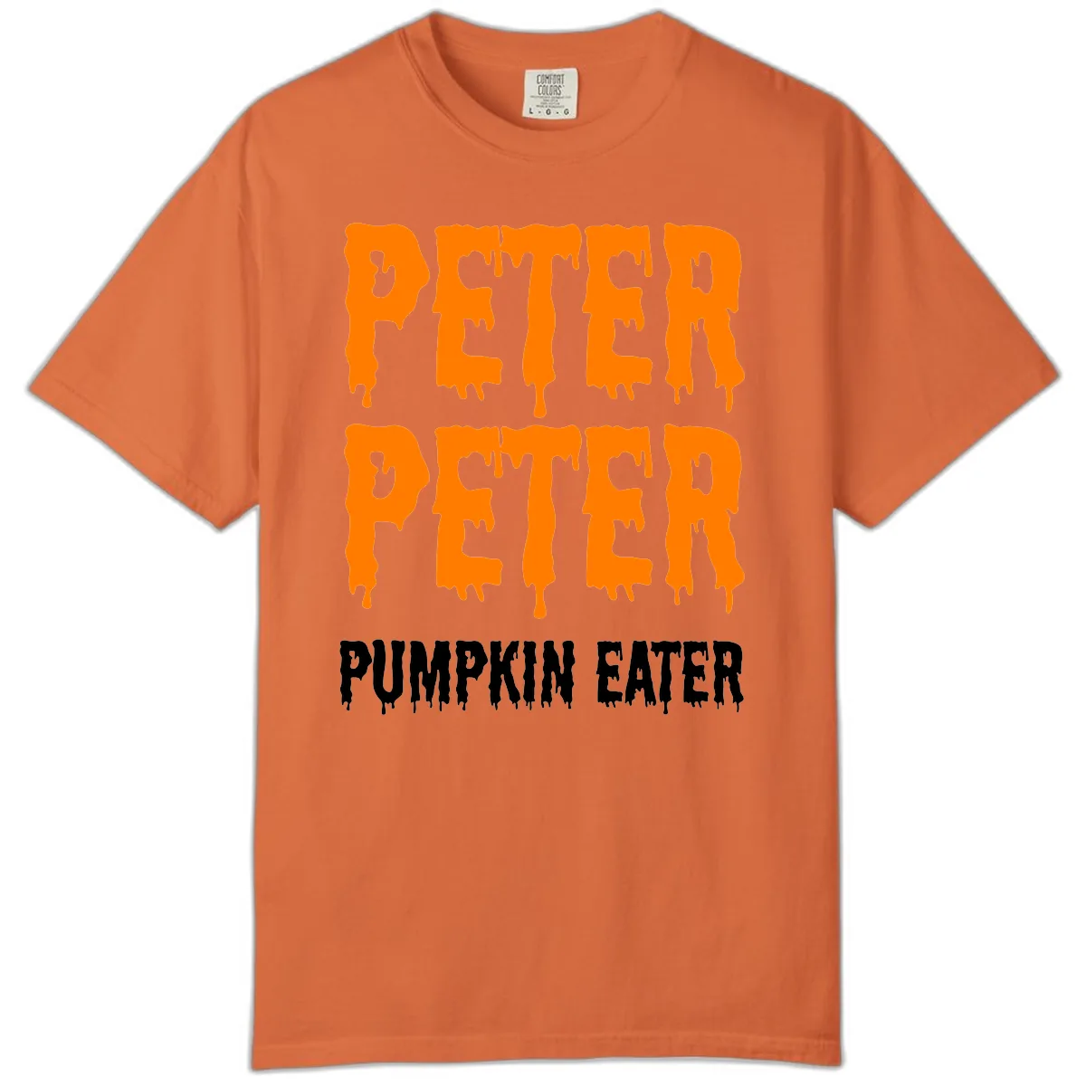 Peter Peter Pumpkin Eater Typography Comfort Color in Burnt Orange