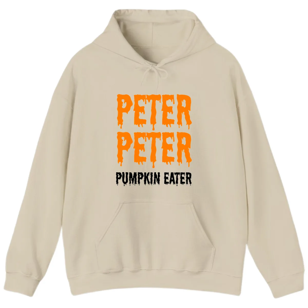 Peter Peter Pumpkin Eater Typography Hoodie in Sand