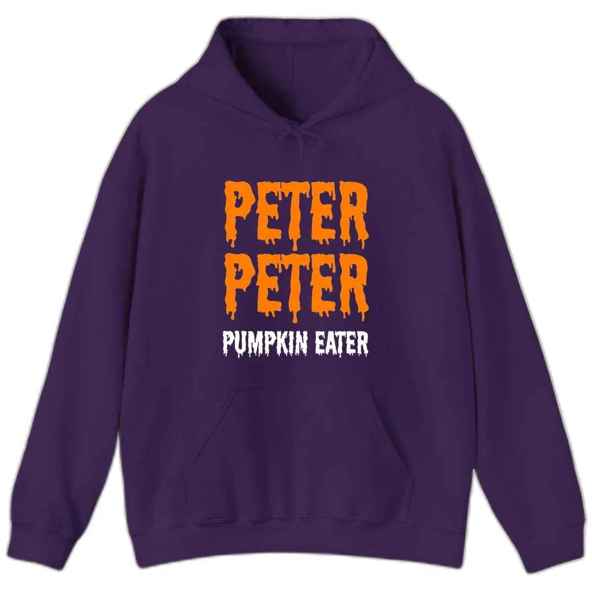 Peter Peter Pumpkin Eater Typography Hoodie in Purple