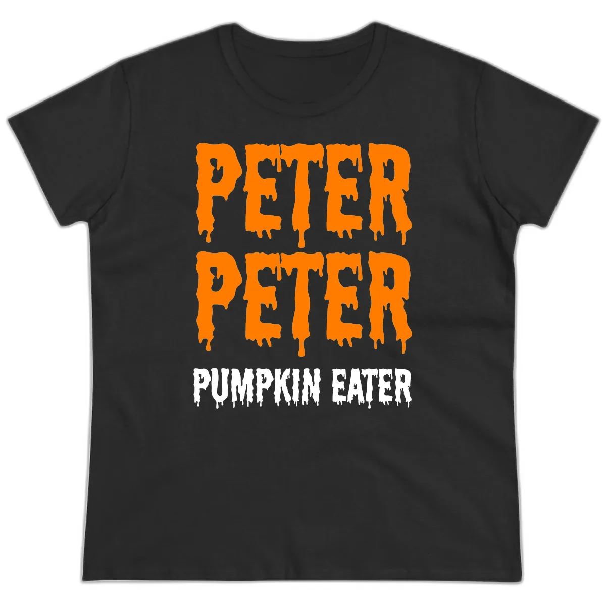 Peter Peter Pumpkin Eater Typography Ladies Tee in Black