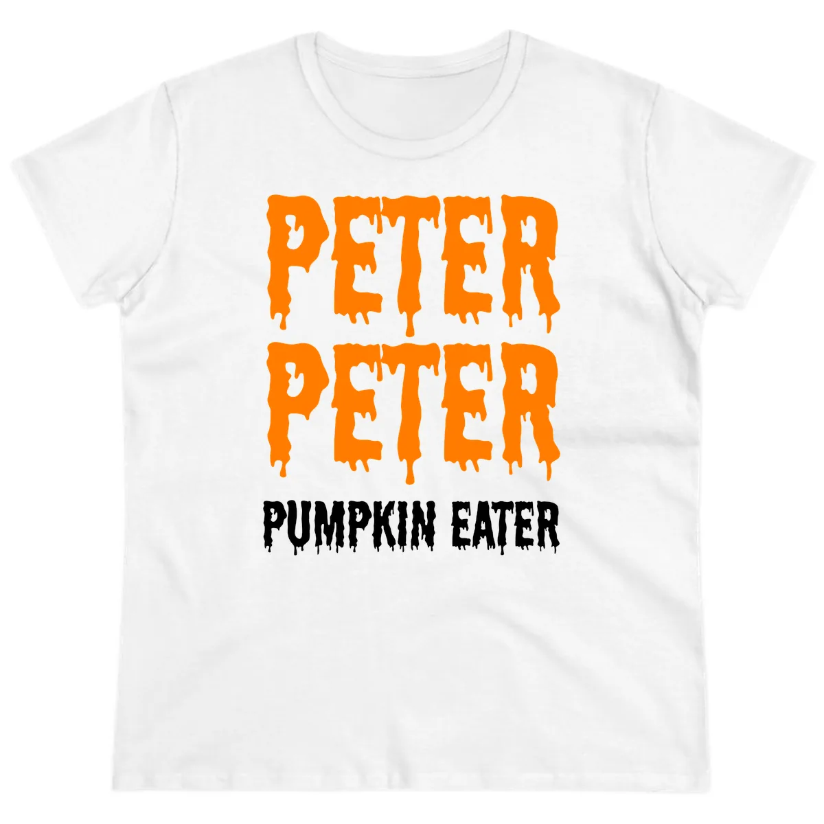 Peter Peter Pumpkin Eater Typography Ladies Tee in White