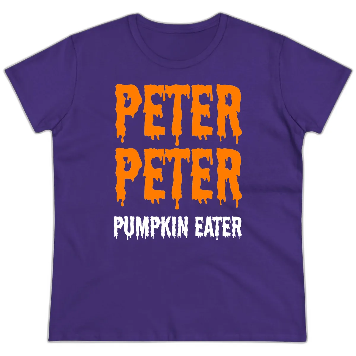 Peter Peter Pumpkin Eater Typography Ladies Tee in Purple