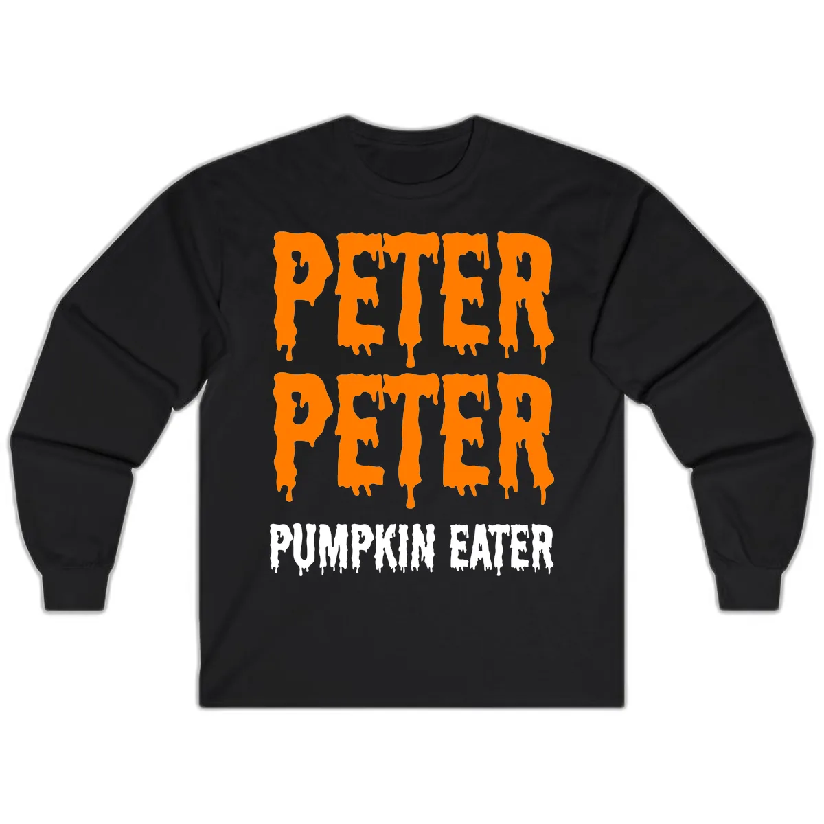 Peter Peter Pumpkin Eater Typography Long Sleeve in Black