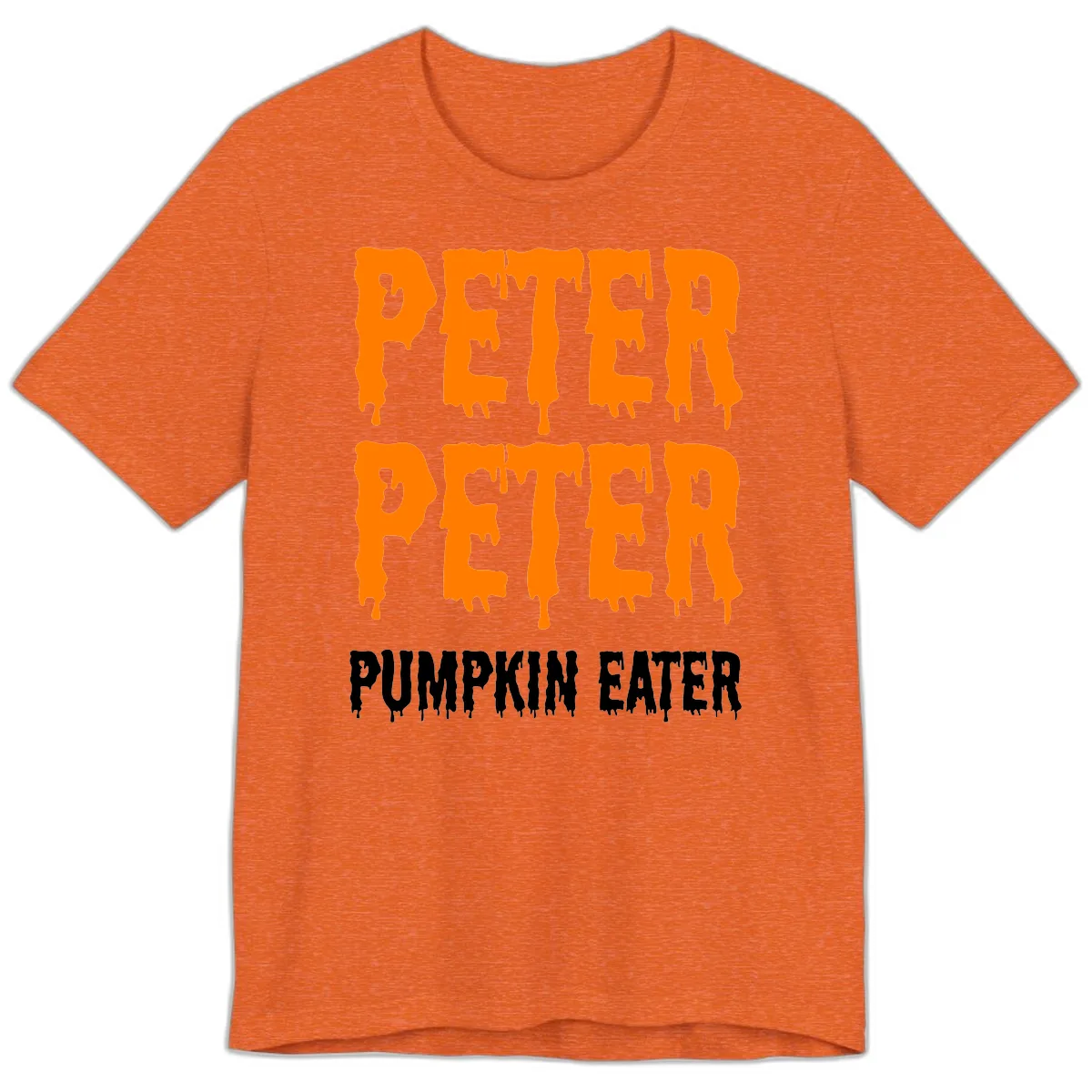 Peter Peter Pumpkin Eater Typography Premium T-Shirt in Heather Orange