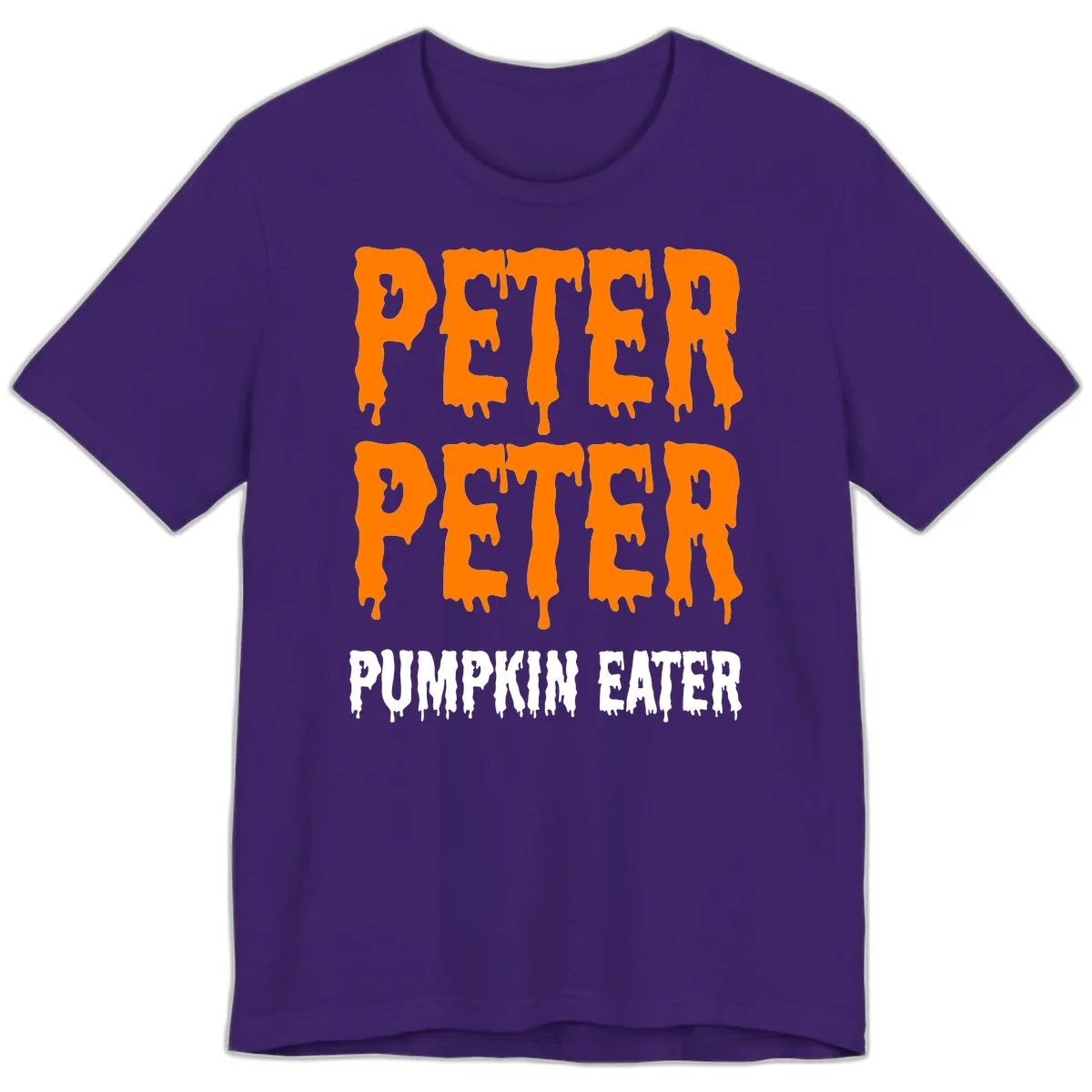 Peter Peter Pumpkin Eater Typography Premium T-Shirt in Team Purple