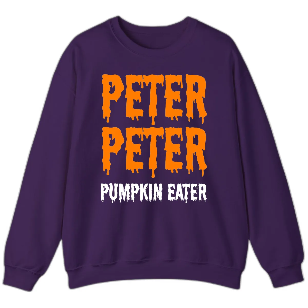 Peter Peter Pumpkin Eater Typography Sweatshirt in Purple