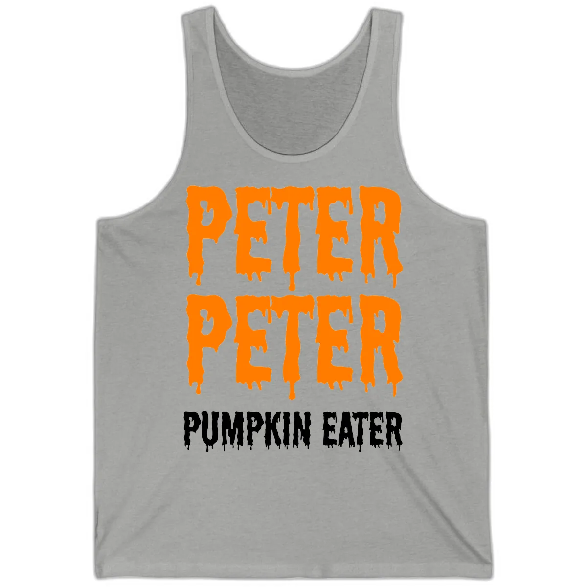Peter Peter Pumpkin Eater Typography Tank in Athletic Heather