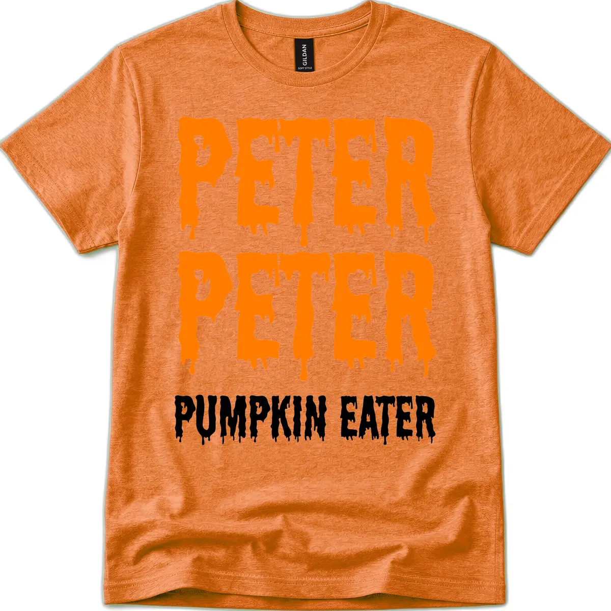 Peter Peter Pumpkin Eater Typography T-Shirt in Heather Orange