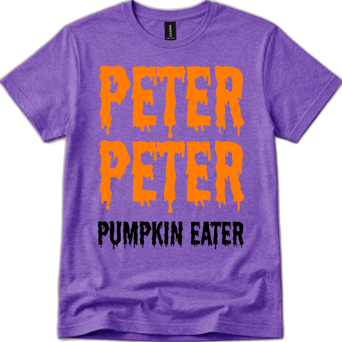 Peter Peter Pumpkin Eater Typography T-Shirt in Heather Purple