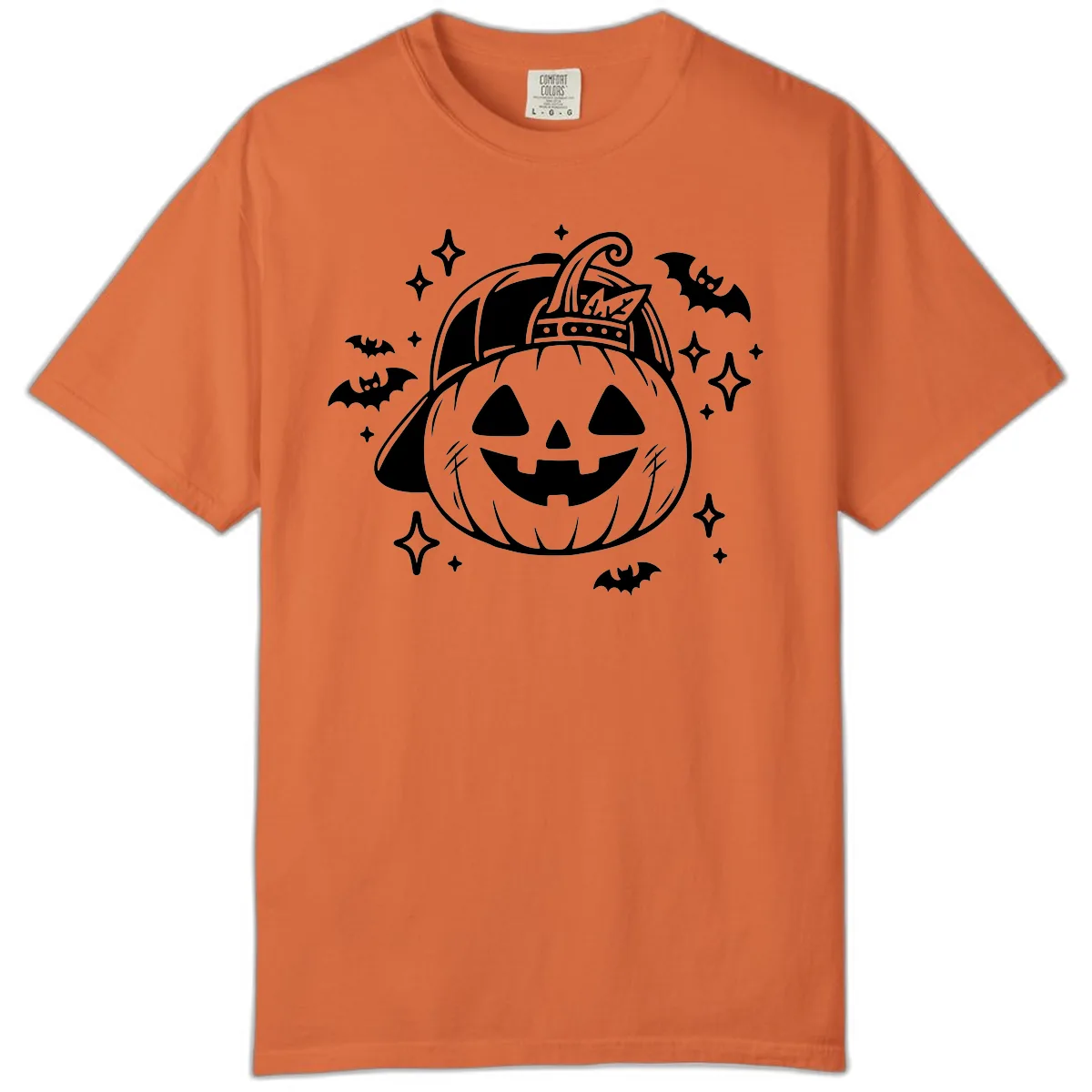 Cool Pumpkin In A Baseball Cap Comfort Color in Burnt Orange