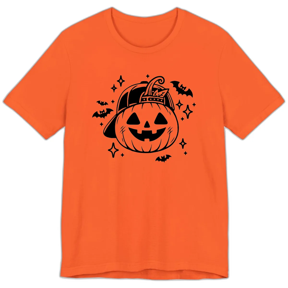 Cool Pumpkin In A Baseball Cap Premium T-Shirt in Orange