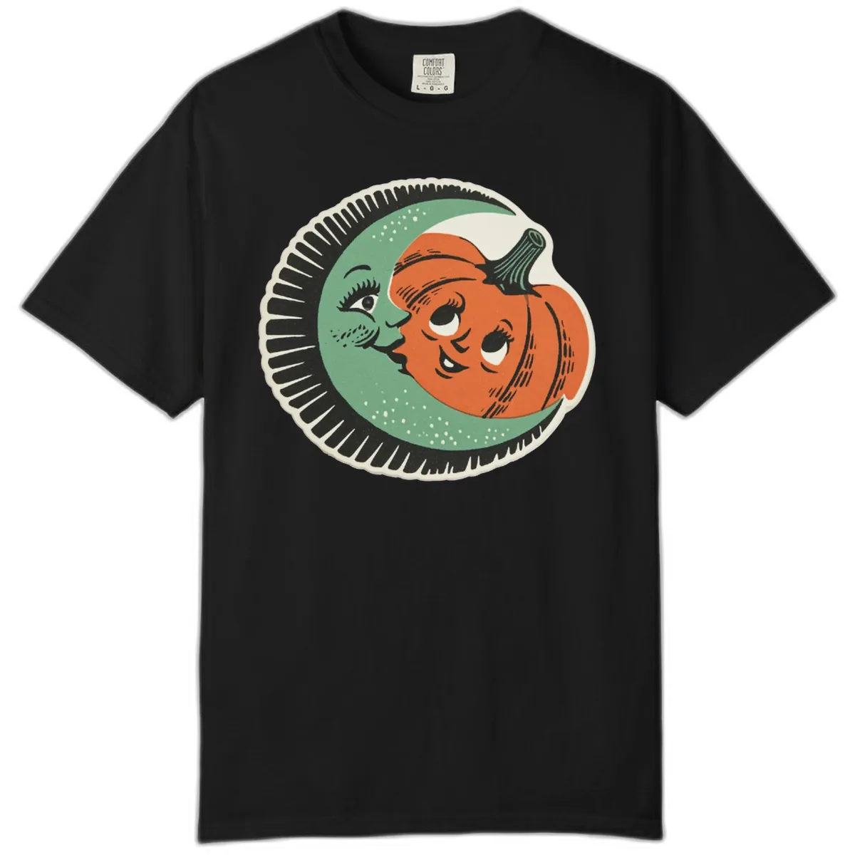 Happy Moon and Pumpkin Pals Comfort Color in Black