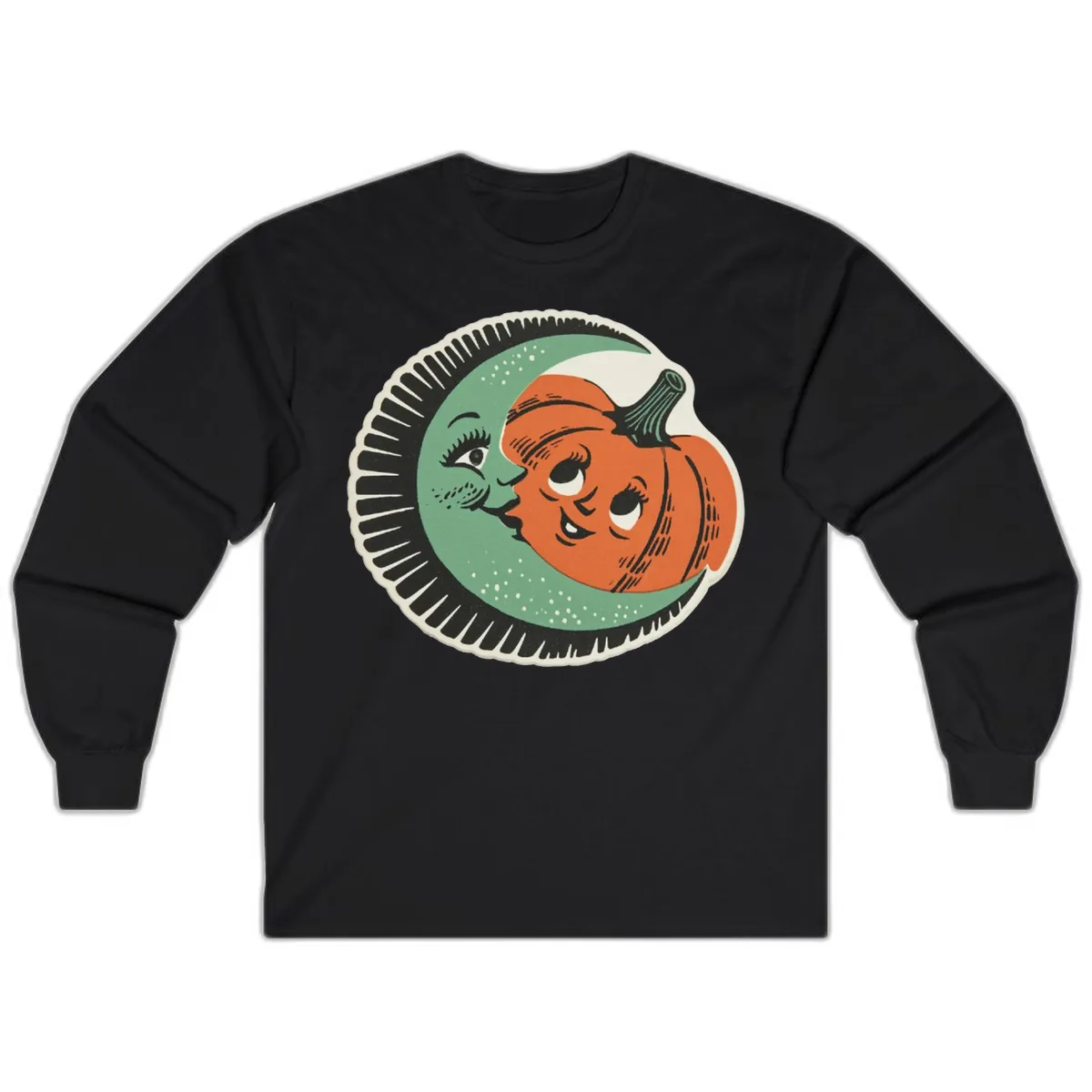 Happy Moon and Pumpkin Pals Long Sleeve in Black