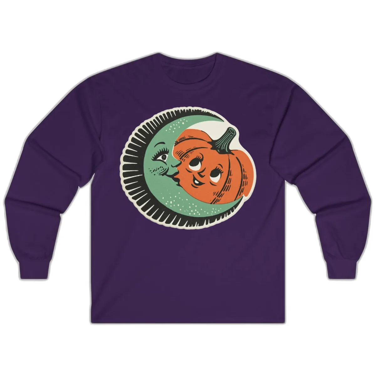 Happy Moon and Pumpkin Pals Long Sleeve in Purple