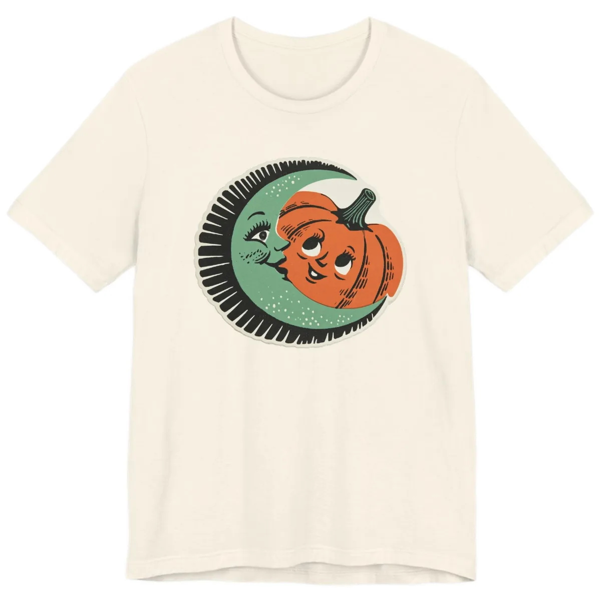 Happy Moon and Pumpkin Pals Premium T-Shirt in Natural