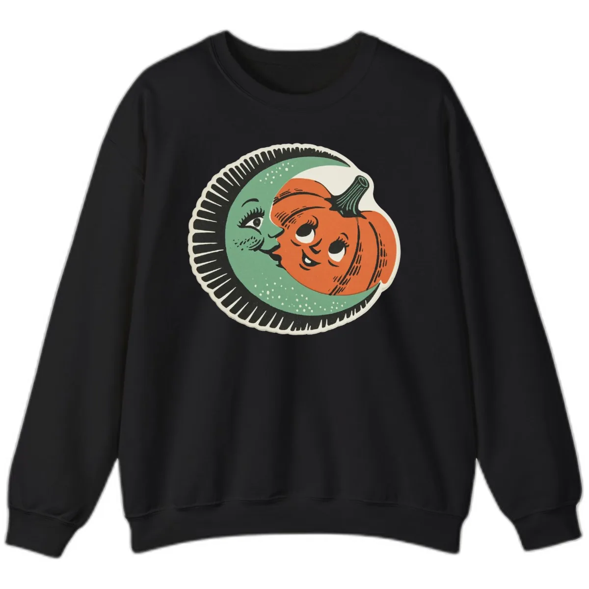 Happy Moon and Pumpkin Pals Sweatshirt in Black