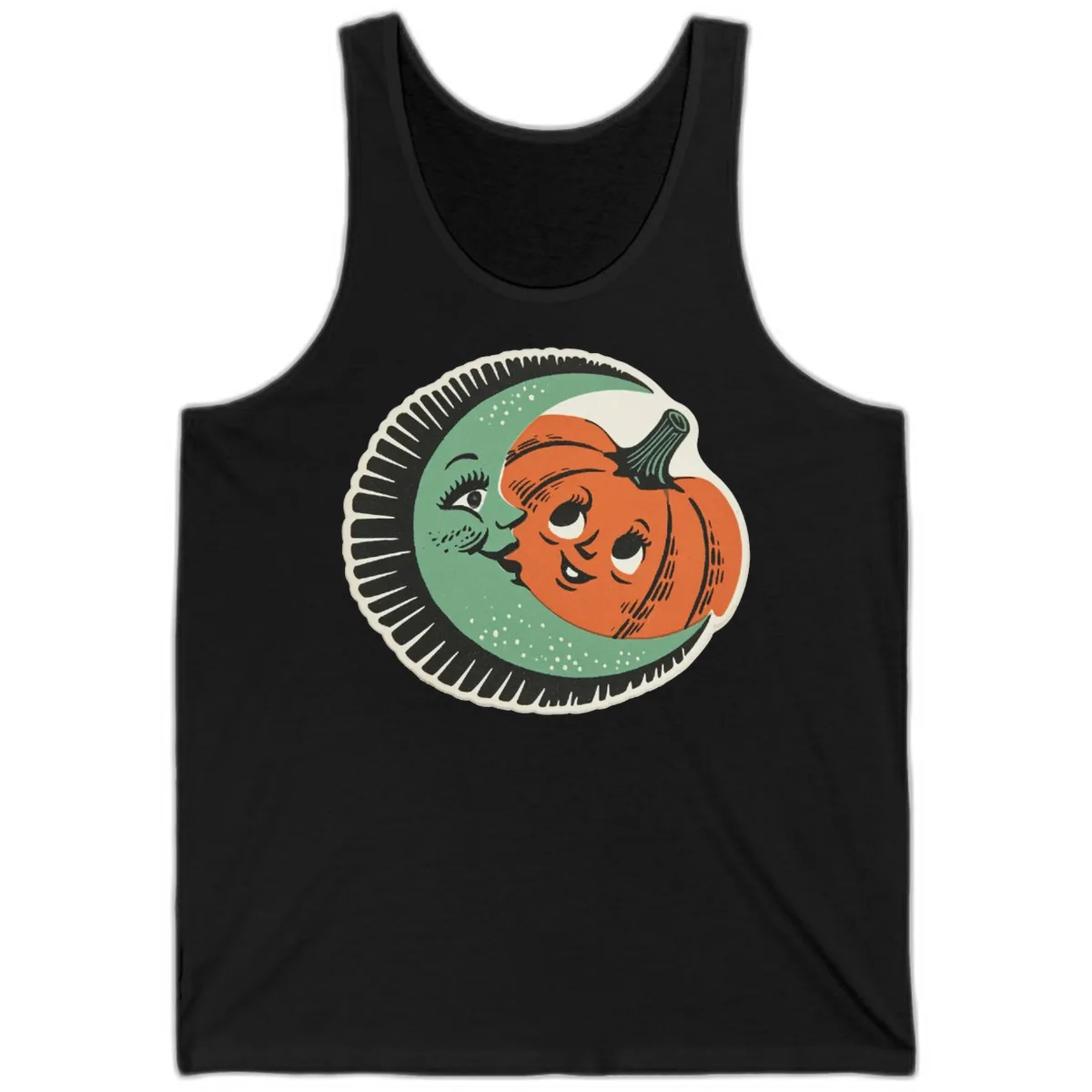 Happy Moon and Pumpkin Pals Tank in Black