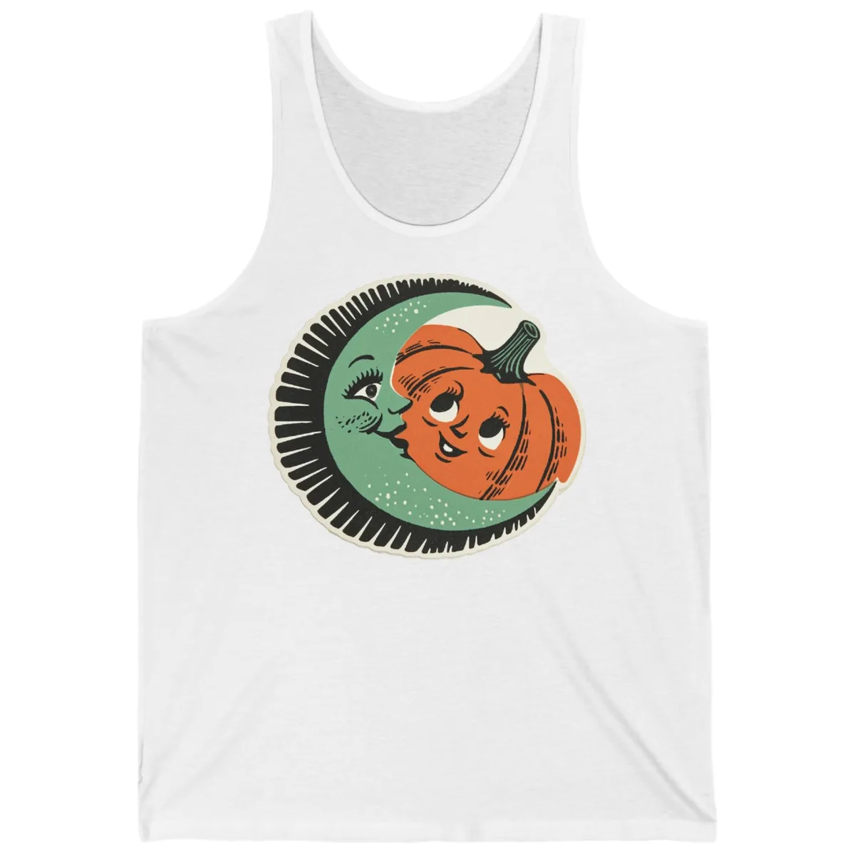 Happy Moon and Pumpkin Pals Tank in White