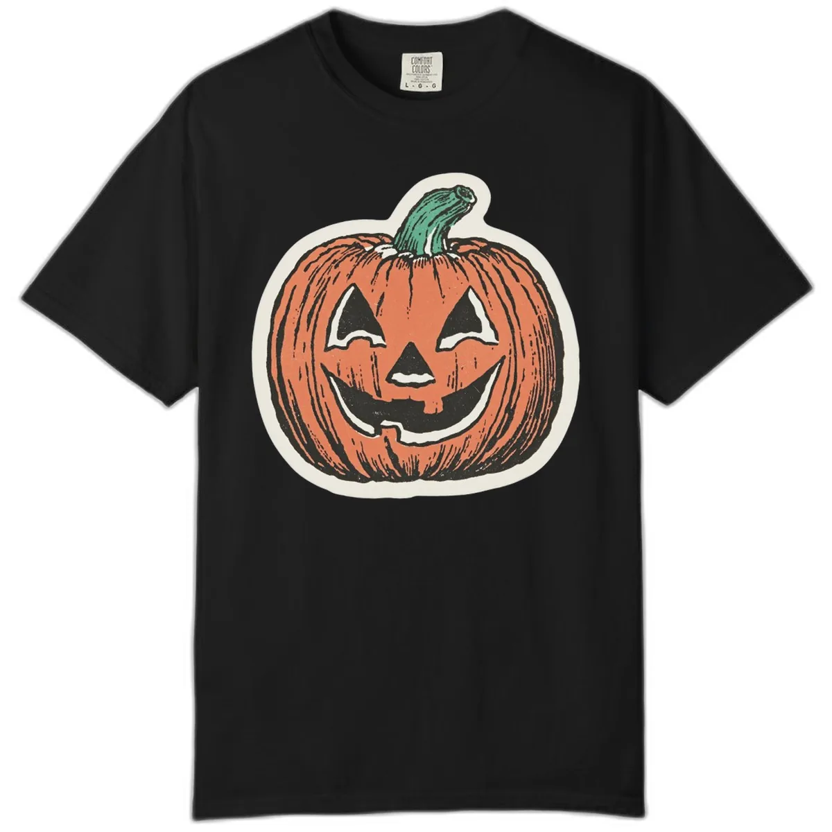 Spooky Grinning Jack O Lantern Comfort Color in Black