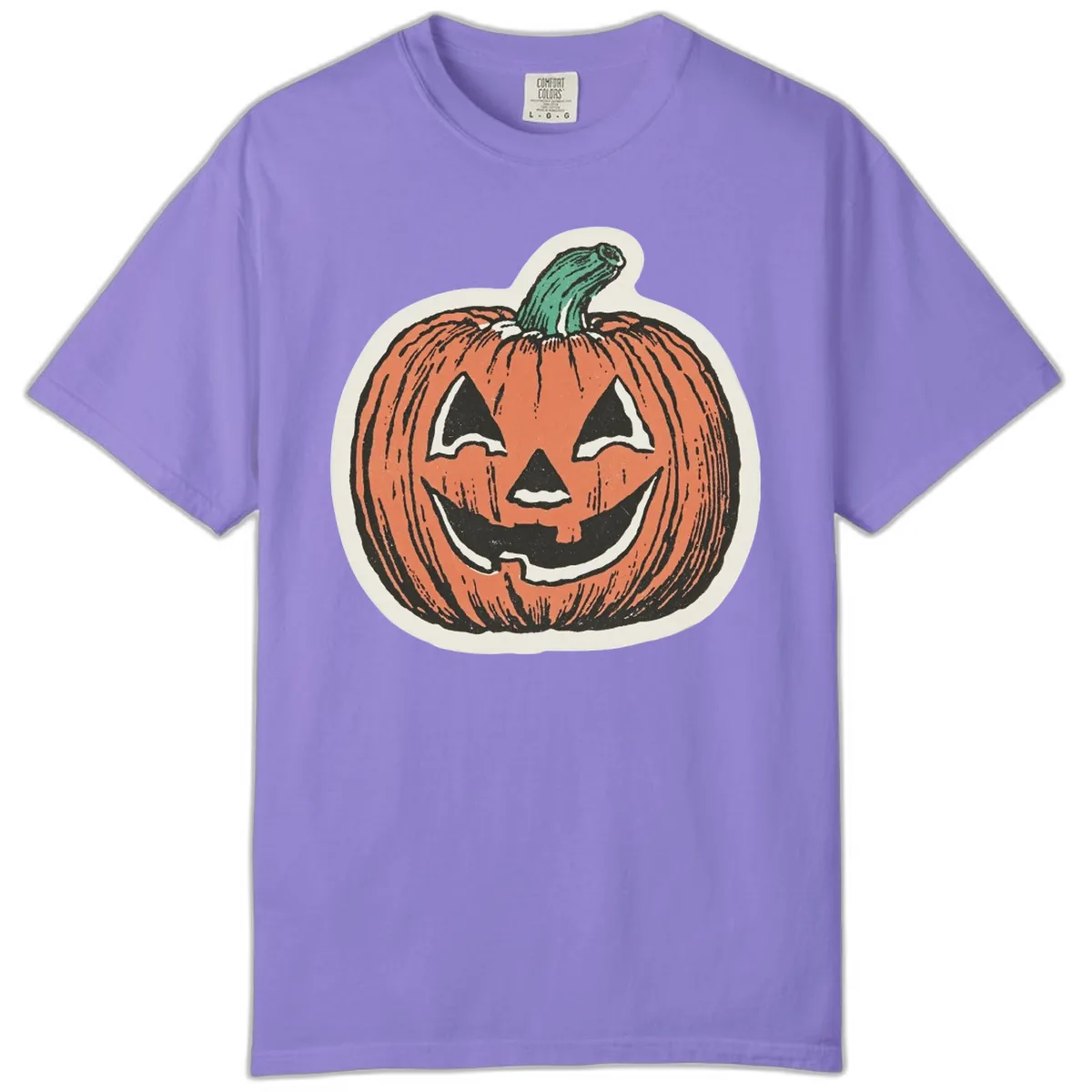 Spooky Grinning Jack O Lantern Comfort Color in Violet