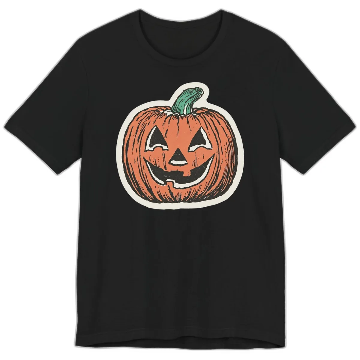 Spooky Grinning Jack O Lantern Premium T-Shirt in Black