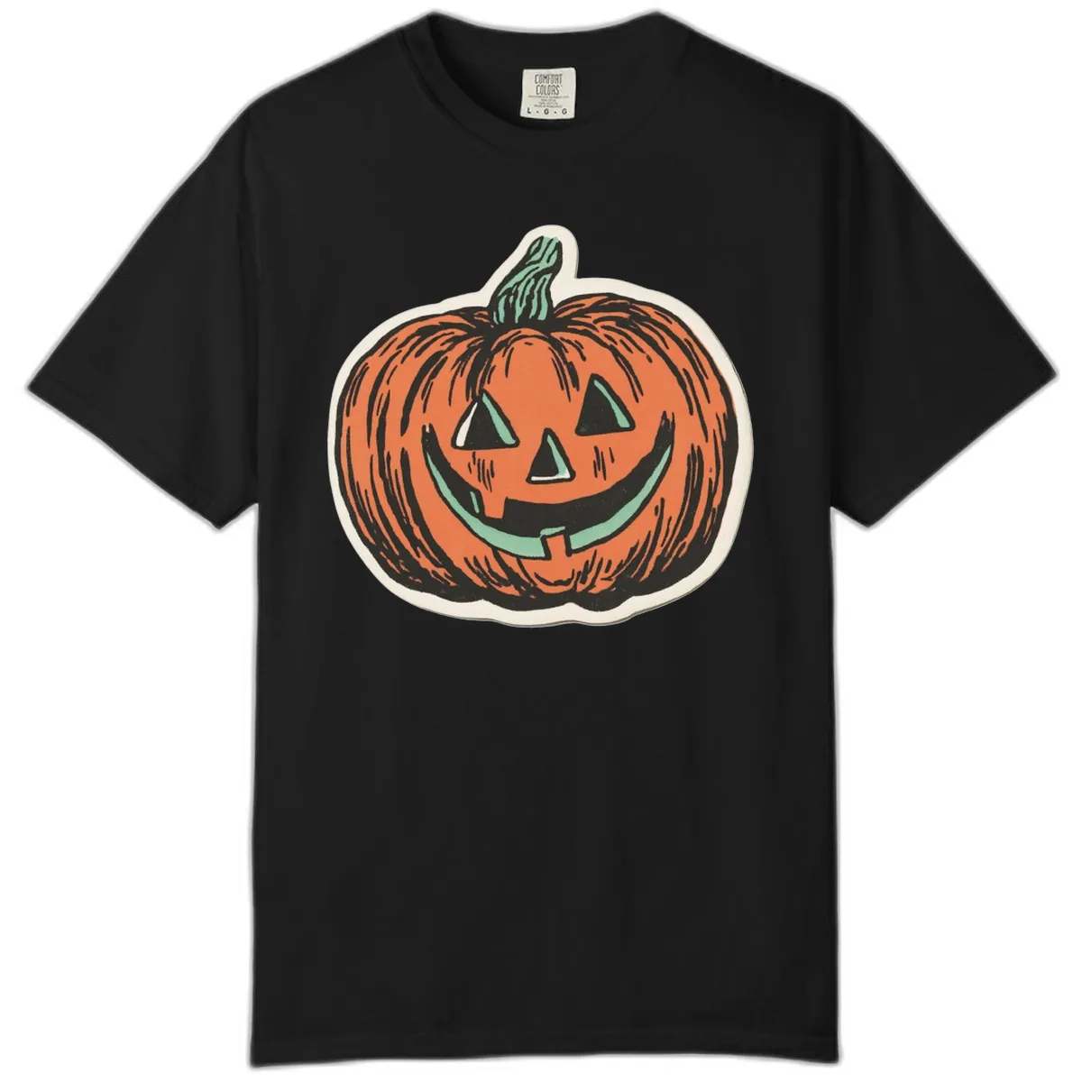 Classic Jack O Lantern Smile Comfort Color in Black