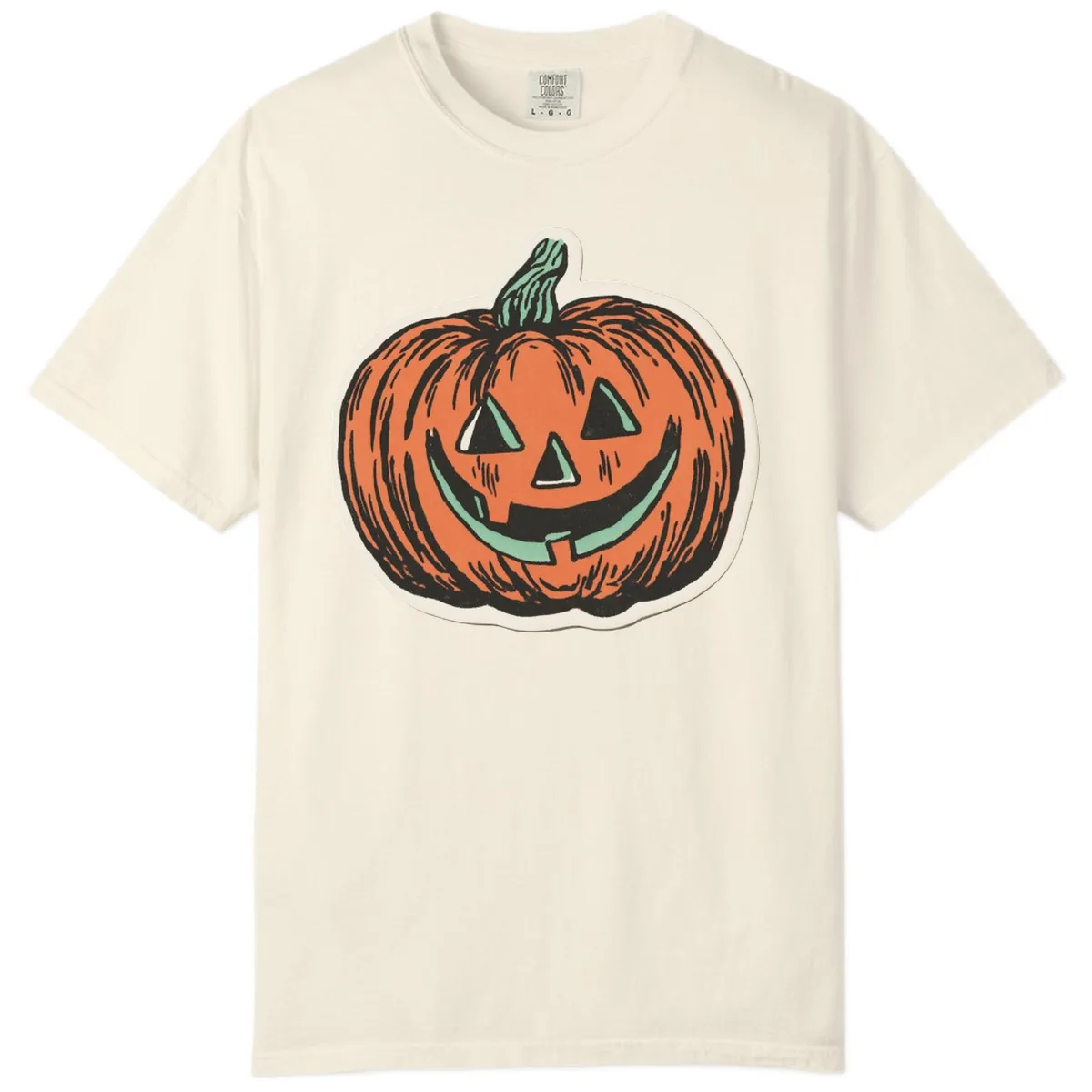 Classic Jack O Lantern Smile Comfort Color in Ivory