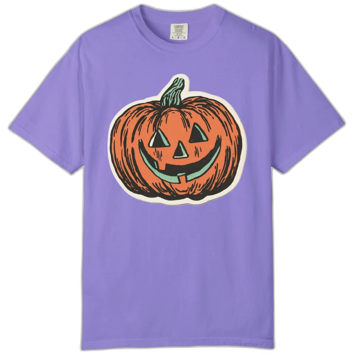Classic Jack O Lantern Smile Comfort Color in Violet