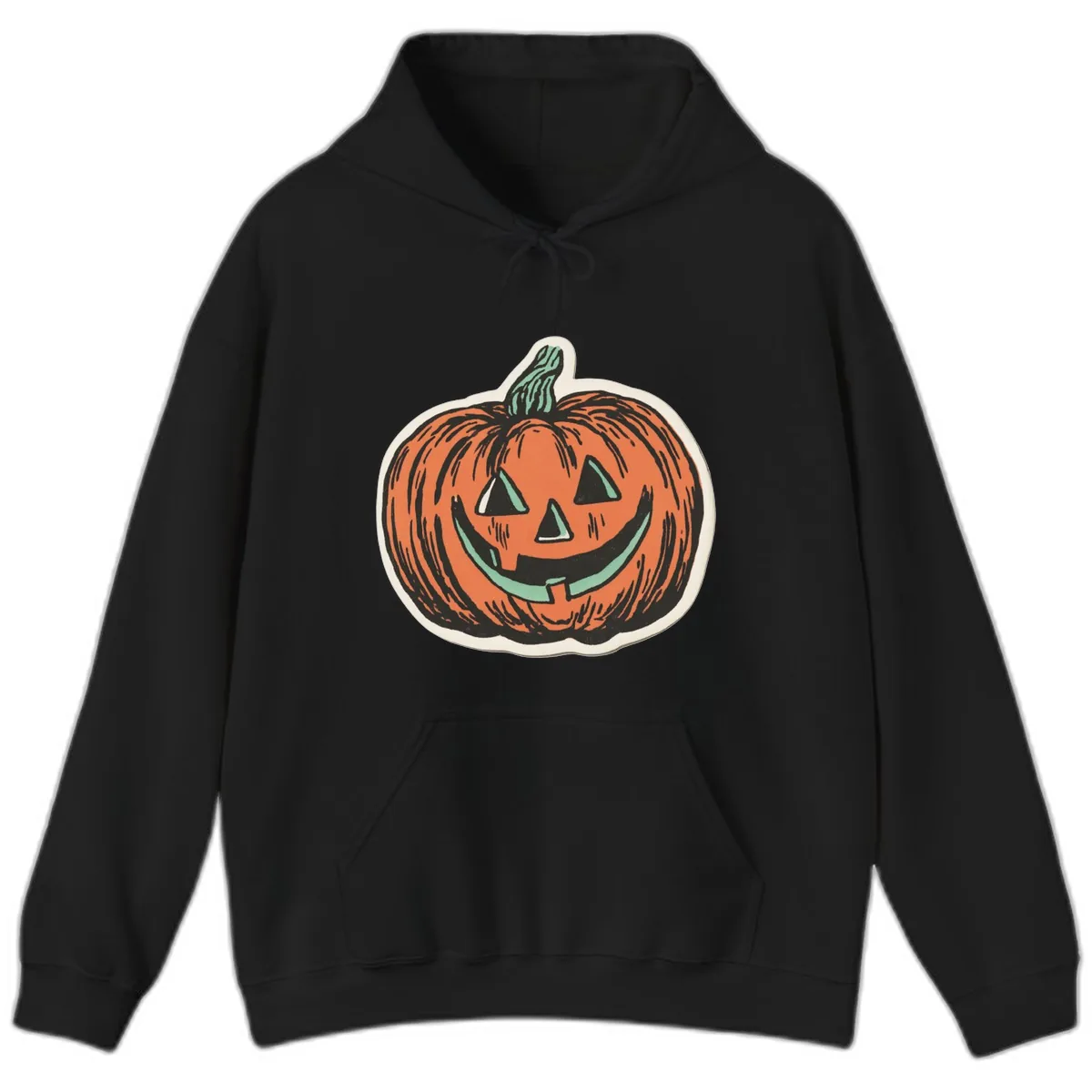 Classic Jack O Lantern Smile Hoodie in Black